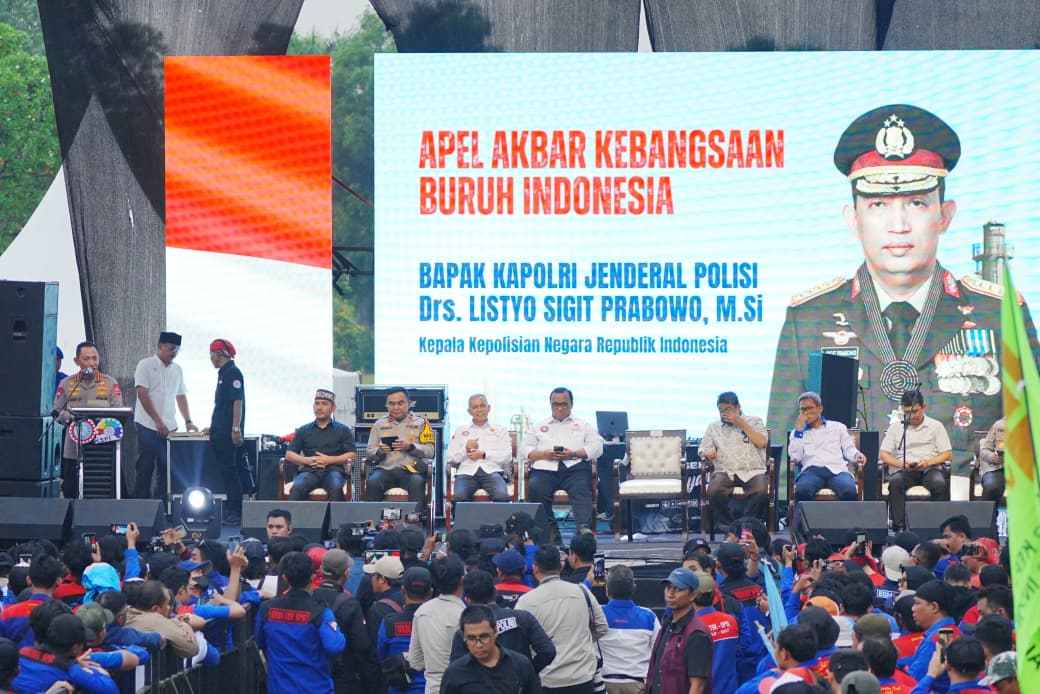 Apel akbar kebangsaan buruh, kapolri tekankan pentingnya sinergi buruh dan