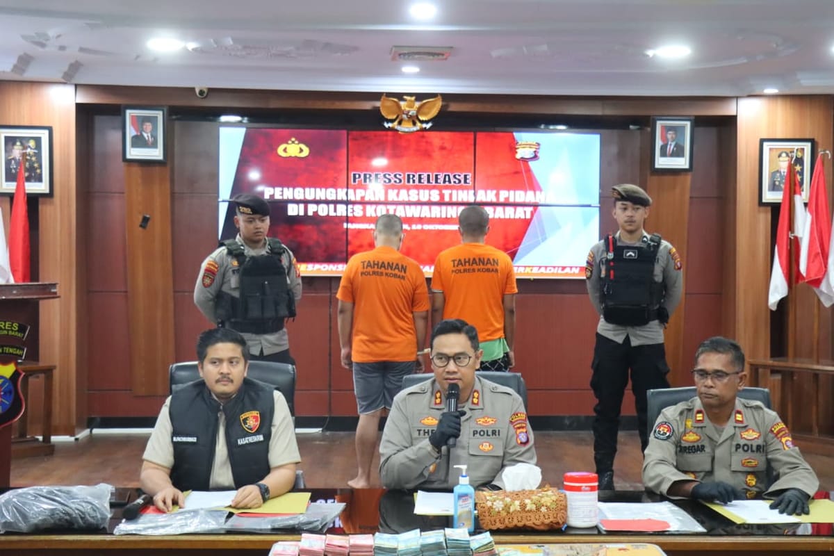 Polres kobar tangkap pelaku pembobolan brankas jnt, uang puluhan juta