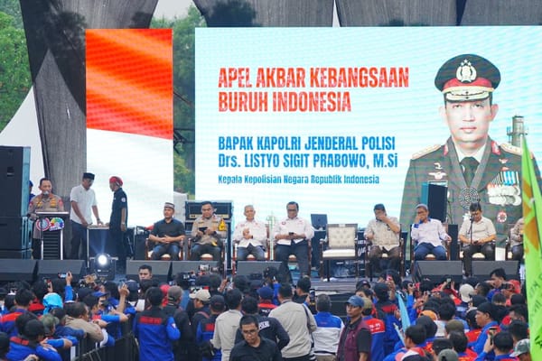 Apel akbar kebangsaan buruh, kapolri tekankan pentingnya sinergi buruh dan