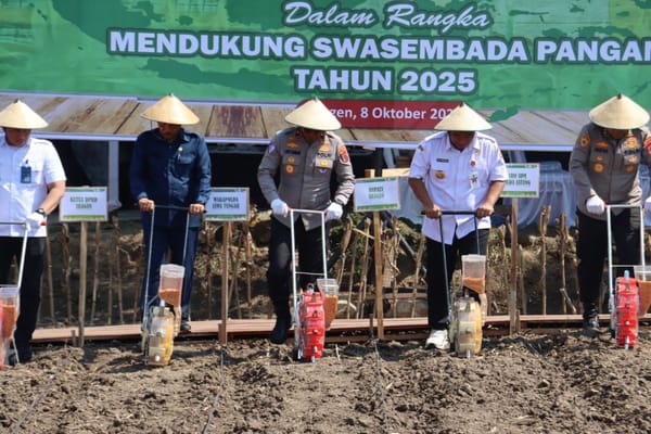 Dukung ketahanan pangan, wakapolda jateng tanam serentak di lahan 2,7