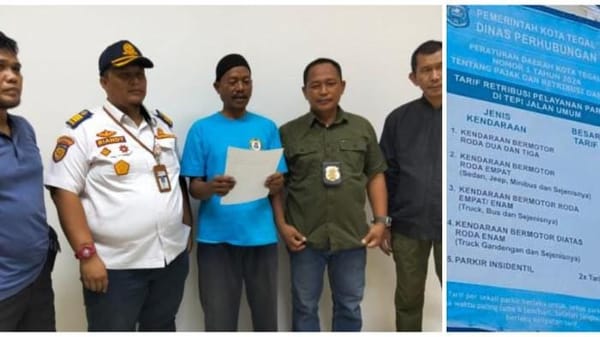 Juru parkir liar di alun alun tegal minta rp30 ribu, dibongkar