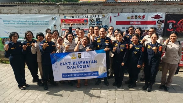 Peringati hut ke 54, korpri polda bali berbagi kasih di yayasan