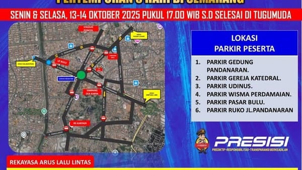 Peringati pertempuran lima hari semarang, polisi terapkan rekayasa lalu lintas