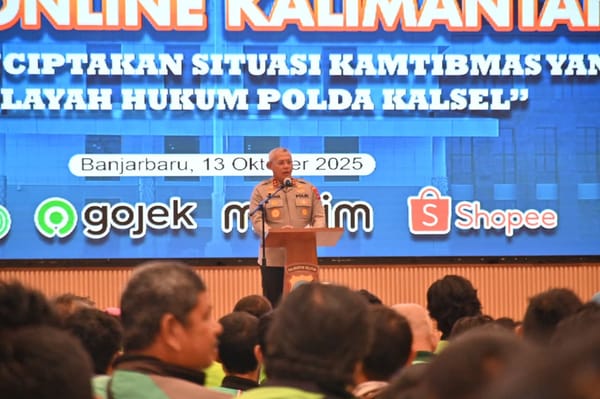 Polda kalsel dan driver online gelar deklarasi kamtibmas untuk jaga