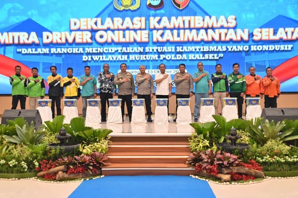 Sinergi polda kalsel dan driver online, deklarasi kamtibmas digelar demi