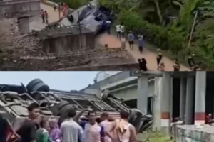 BREAKING NEWS Kecelakaan di Tol Transjawa, Bus New Shantika Terjun dari Atas Tol Pemalang