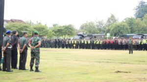 Persiapan Pengamanan Kunjungan Wakil Presiden, Personel Polres Rembang Gelar Apel