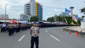 Personil Gabungan Diterjunkan Amankan Kirab Kebangsaan di Semarang