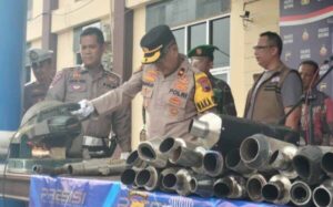 Kampanyekan Bebas Bising, Polres Batang Musnahkan Knalpot Brong