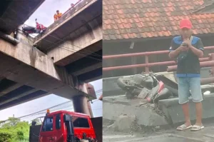 Seorang Pemotor Jatuh dari Flyover Semarang