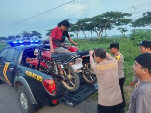 Polsek Pati Berhasil Amankan Dua Sepeda Motor saat Gelar Razia Balap Liar