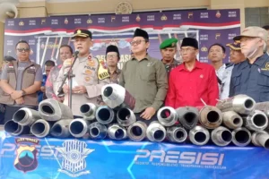 Pemeliharaan Ketertiban Lalu Lintas, Polres Batang Musnahkan Knalpot Brong