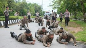 Begini Tradisi Penyambutan Bintara Baru di Polres Lamandau