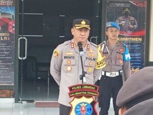 Arahan Kapolres Lamandau Pada Personel Dalam Menghadapi Gelaran Pemilu