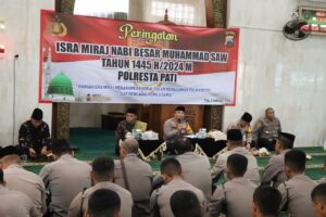 Polresta Pati Galang Semangat Keimanan dengan Peringatan Isra’ Mi’raj dan Doa Pemilu