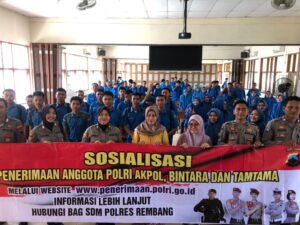 Gelar Sosialisasi Penerimaan Polri TA. 2024, Bag SDM Kembali Datang ke SMK N 1 Rembang