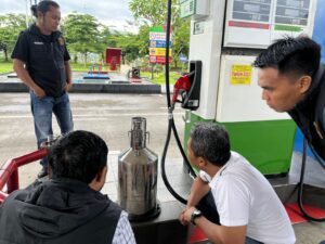 Hadapi Mudik Lebaran, Sat Reskrim Polres Banjarnegara Cek SPBU Cegah Kecurangan