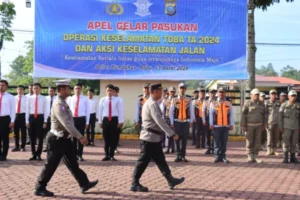 Polres Humbahas Apel Gelar Pasukan Operasi Keselamatan Toba 2024