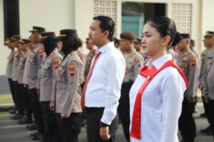 Apel Pagi Hari Senin, Personel Sat Res Narkoba Polresta Pati Melaksanakan Pengucapan Tribrata dan Catur Prasetya