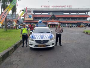 Satlantas Polresta Pati Pamtur Lalin Gebyar Sambut Ramadhan 1445 H di Halaman Stadion Joyokusumo