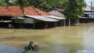 Lalin Lumpuh Total Akibat Pantura Karanganyar Demak Masih Terendam Banjir