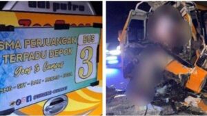 Detik-detik Minibus Rombongan SMA Perjuangan Terpadu Depok Tabrak Truk di Batang, 2 Orang Tewas