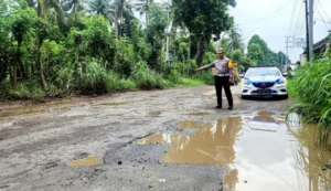 Jalan Lingkar Ketapang Rusak Parah, Satlantas Polresta Banyuwangi Minta Ini ke Pemkab