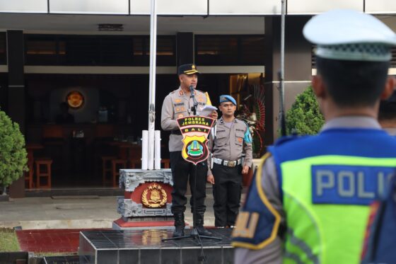 Kapolres Jembrana Pimpin Apel Kesiapan Tahap Penetapan Hasil Pemilu