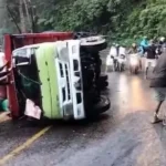 Kemacetan Panjang Di Jalur Jember Banyuwangi Akibat Truk Gabah Terguling