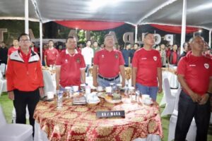 Keseruan Nobar Indonesia Vs Uzbekistan di Polda Jawa Tengah