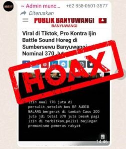 Polresta Banyuwangi Usut Akun Penyebar Hoax Tarif Battle Sound