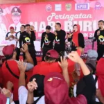 Bupati Sukoharjo Senam Bareng Buruh Dan Serahkan Santunan Saat May