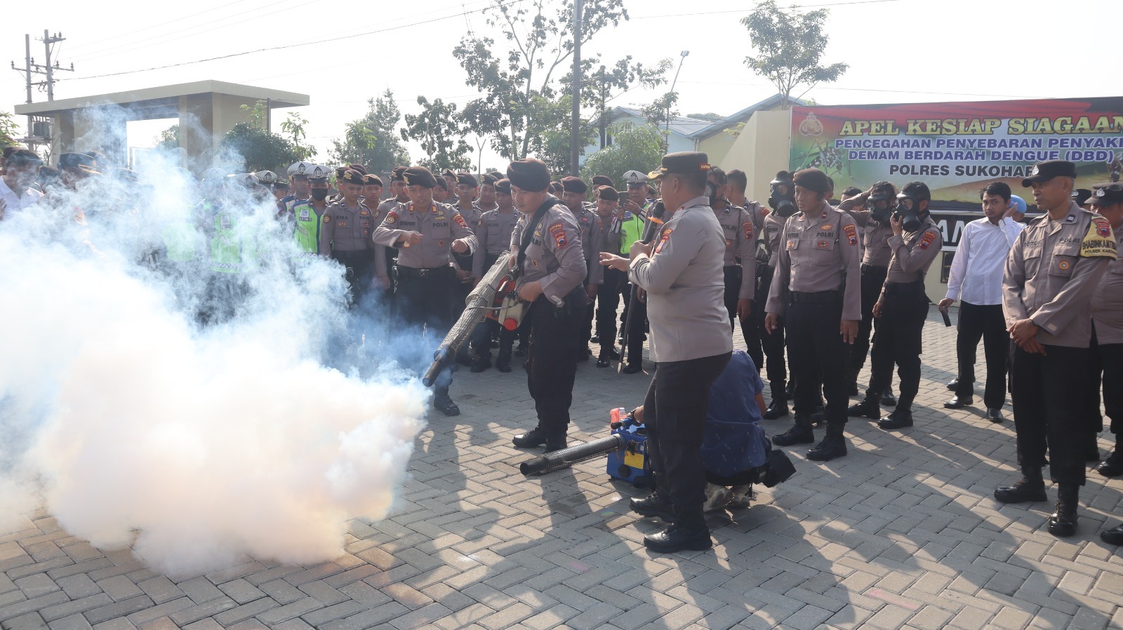 Cegah Penyebaran Dbd, Kapolres Sukoharjo Pimpin Apel Kesiapsiagaan