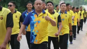 Ini Pesan Kapolres Lamandau saat Olahraga Bersama Anggota