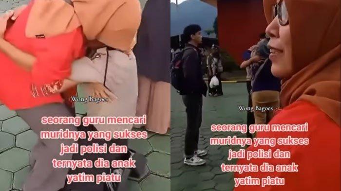 Haru,guru Hadiri Pelantikan Mantan Muridnya Yang Yatim Piatu Jadi Polisi