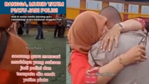 Viral, Momen Haru Seorang Guru Kejutkan Muridnya yang Yatim Piatu Dilantik Jadi Polisi