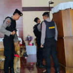 Jamin Keamanan Ibadah Kenaikan Yesus Kristus, Polresta Banyuwangi Sterilisasi Gereja