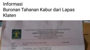 Polisi Bantu Cari Tahanan Lapas Klaten yang Kabur