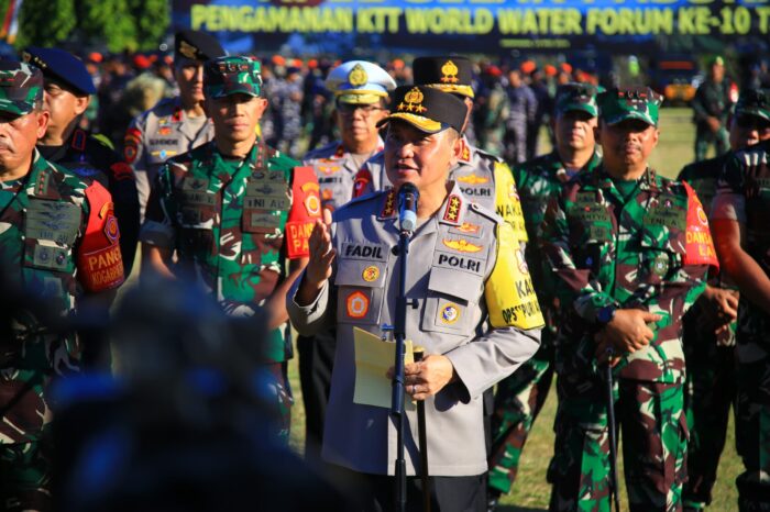 Tni Polri Mengelar Apel Pasukan Pengamanan World Water Forum Ke 10 Di