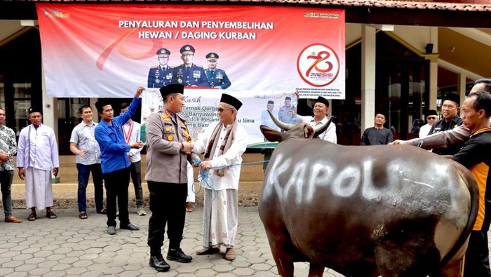 10 Sapi Dan 17 Kambing Diserahkan Kapolda Jatim Untuk Warga