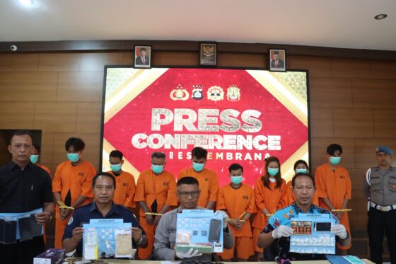 5 Kasus Narkoba Berhasil Diungkap Polres Jembrana, 9 Tersangka Diamankan