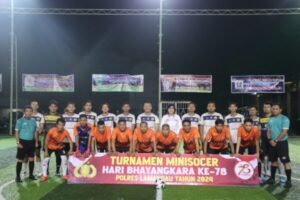 Turnamen Mini Soccer HUT Bhayangkara Ke-78 Polres Lamandau Dihadiri Pj Bupati