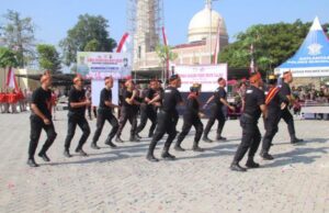 Sambut Hari Bhayangkara ke-78, Polres Sukoharjo Gelar Lomba Senam Lagu Kaka Main Salah