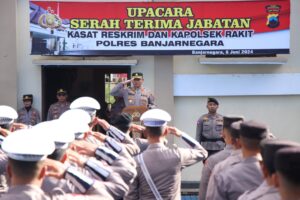 Polres Banjarnegara Gelar Sertijab Kasat Reskrim Serta Kapolsek Rakit