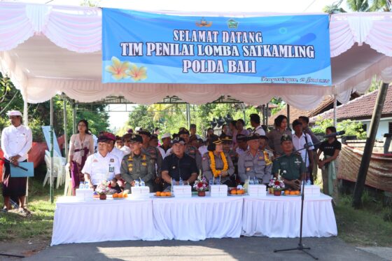 Penilaian Lomba Satkamling Polda Bali Di Desa Penyaringan, Jembrana Di