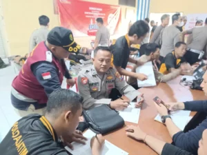 Rangkaian HUT Bhayangkara ke-78, Polresta Banyuwangi Sumbang Ratusan Kantong Darah ke PMI