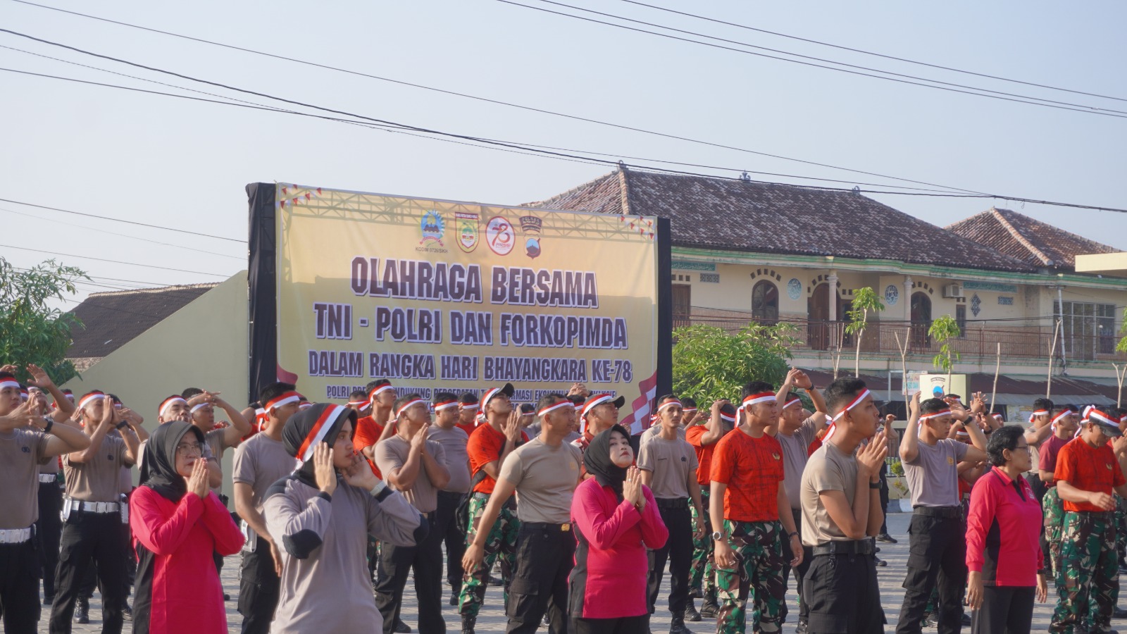 Sambut Hari Bhayangkara Ke 78, Polres Sukoharjo Olahraga Bersama Dengan