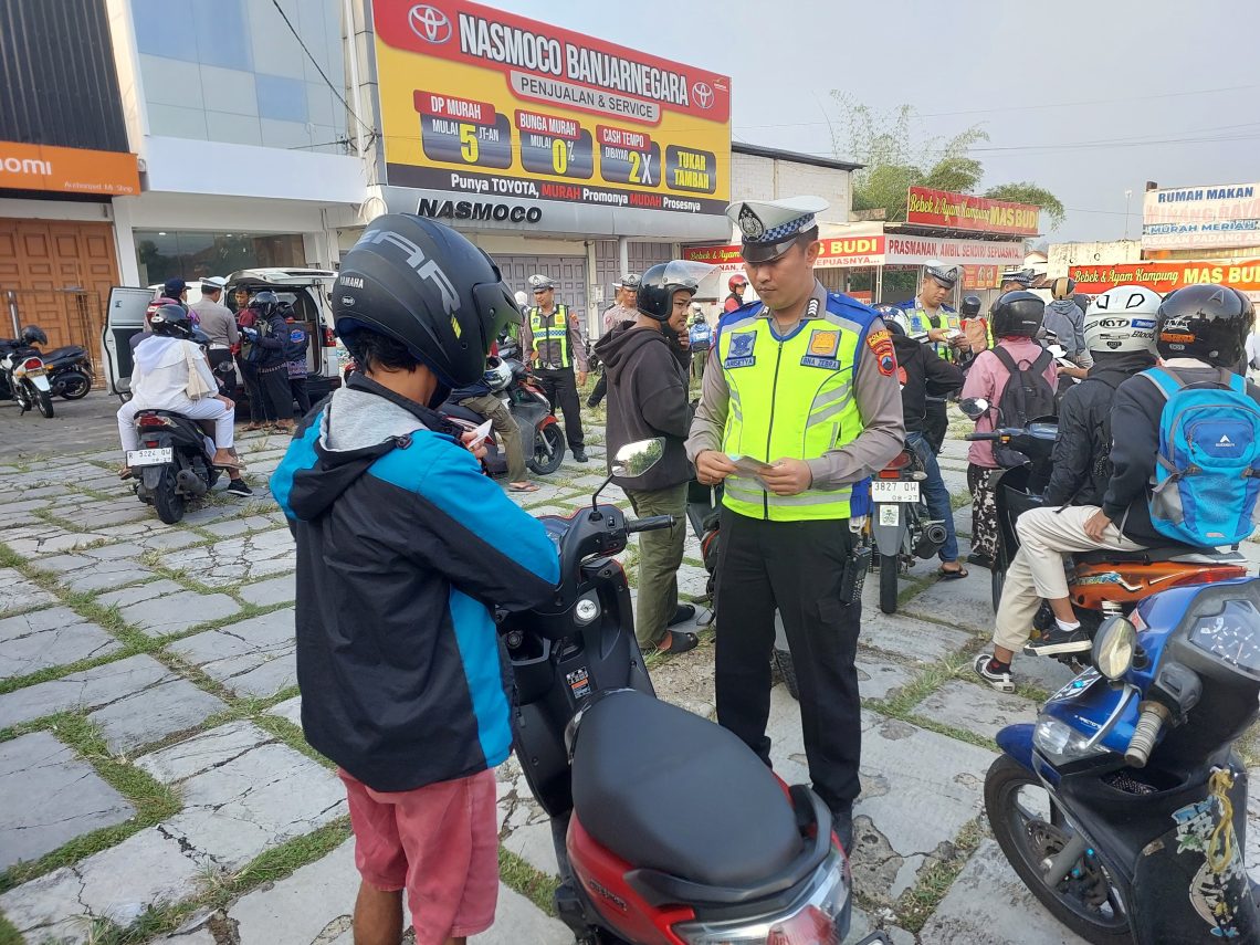 Tindak Sejumlah Knalpot Brong, Polres Banjarnegara Cipta Kondisi Jelang Pilkada