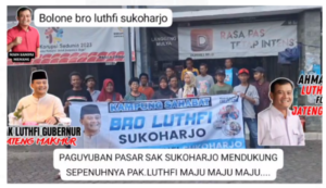 Video Bolone Bro Luthfi : Paguyupan Pasar Sak Kab. Sukoharjo Dukung Ahmad Luthfi Menjadi Gubernur Jateng 2024