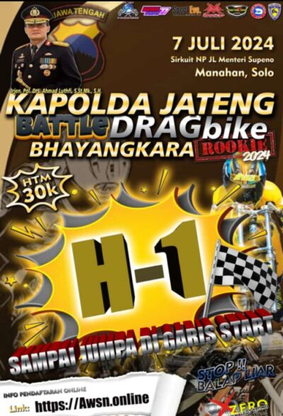 H 1 Piala Kapolda Jateng Drag Bike 2024: Panitia Siap Buka